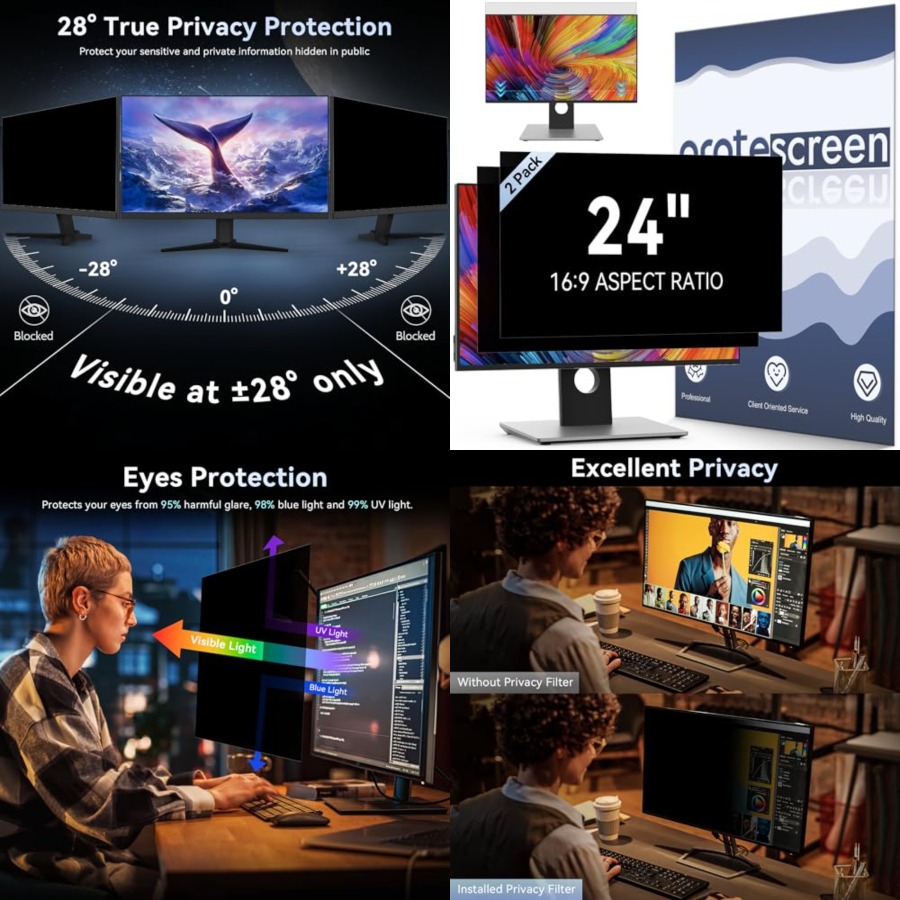[2-Pack] 24 Inch Computer Priv - Privacy Filter 2Pack のレビューと価格