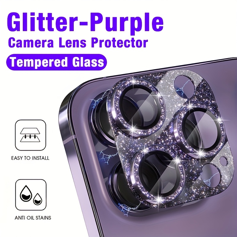 1 Pcs Glitter-Purple Camera Le - Tempered Glass Screen 9H のレビューと価格