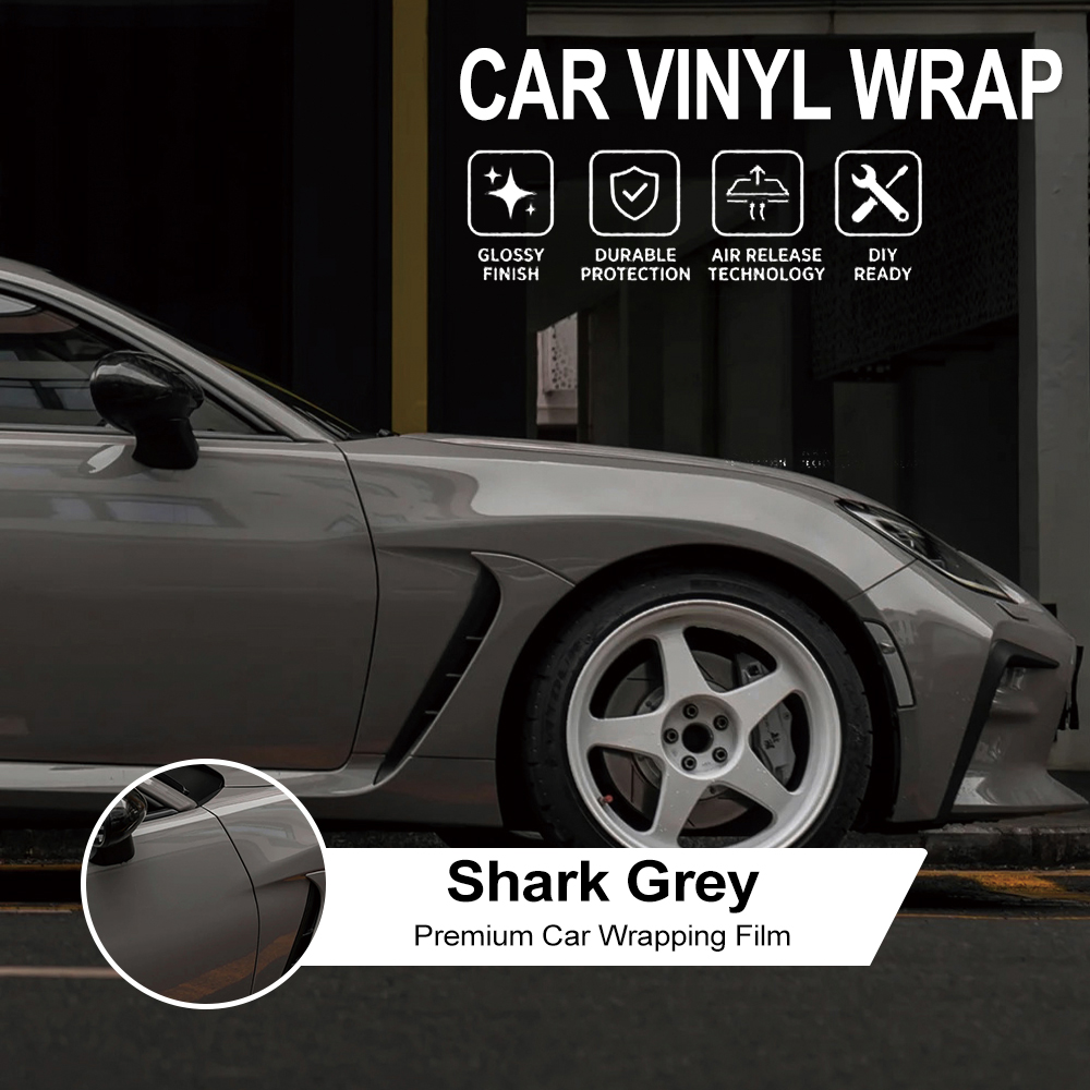 Premium Shark Grey Car Vinyl W - Air Bubble Remover のレビューと価格