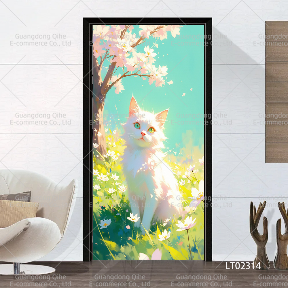 Tulip Cat Cherry Blossom Scene - Full Cover Adhesive のレビューと価格