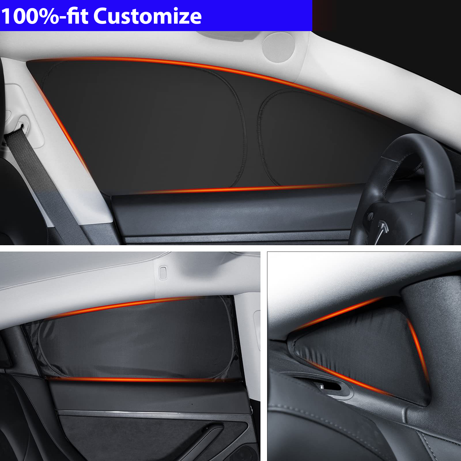 Car Sunshade for Tesla Model 3 - Privacy Screen Protector のレビューと価格