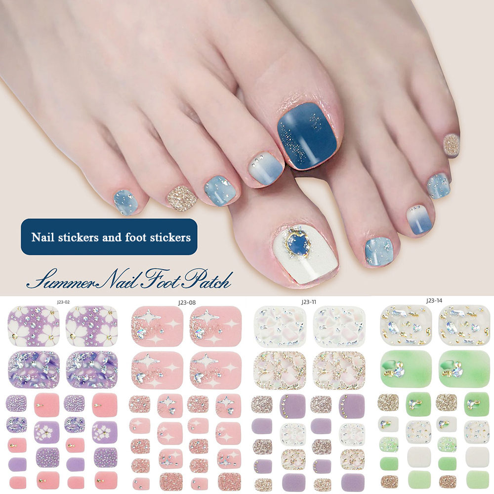 22tips/Sheet Toe Nail Stickers - Full Cover Adhesive のレビューと価格
