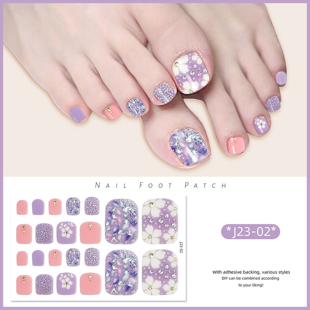 22tips/Sheet Toe Nail Stickers - Full Cover Adhesive のレビューと価格