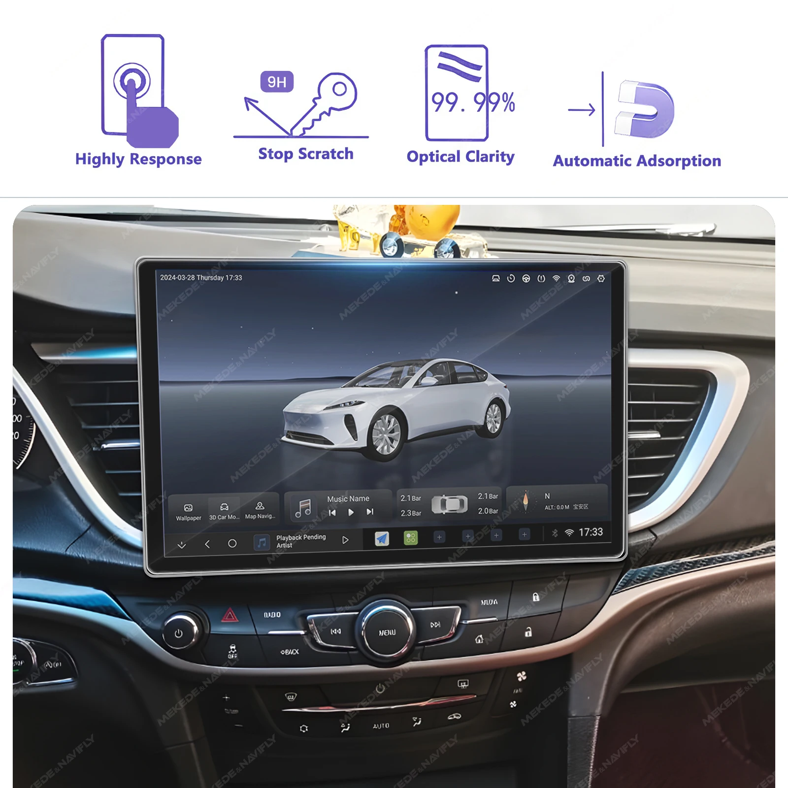 For 11.5 13 Inch Radio Tempere - Glass Protector Auto のレビューと価格