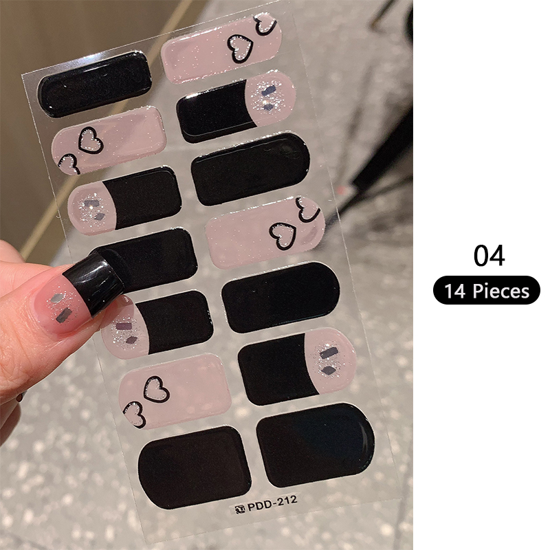 Baking-free Pink Nail Stickers - Full Cover Adhesive のレビューと価格