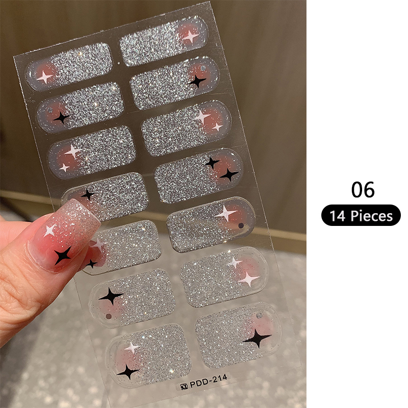 Baking-free Pink Nail Stickers - Full Cover Adhesive のレビューと価格