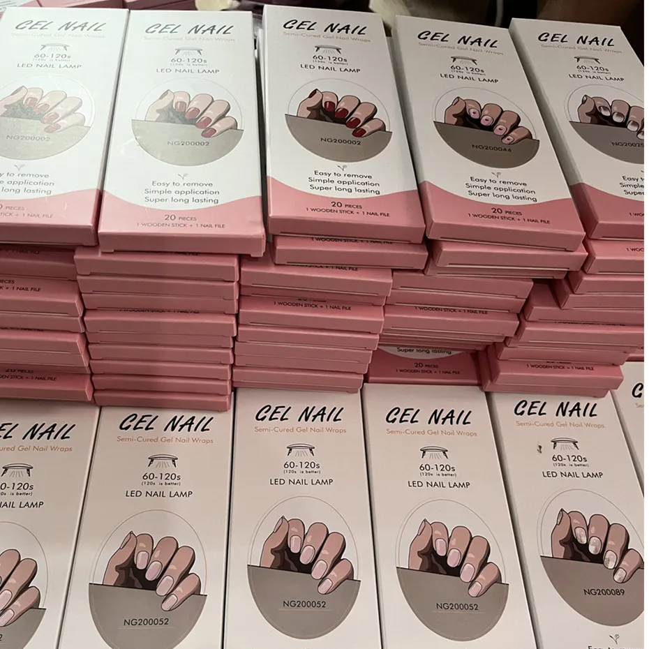 16/18/20Tips Gel Nail Stcikers - Full Cover Adhesive のレビューと価格