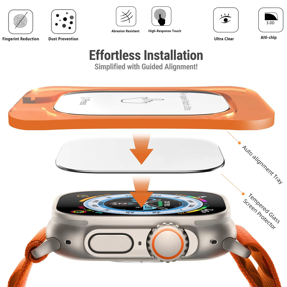 Tempered Glass For Apple Watch - Screen Alignment Tool のレビューと価格